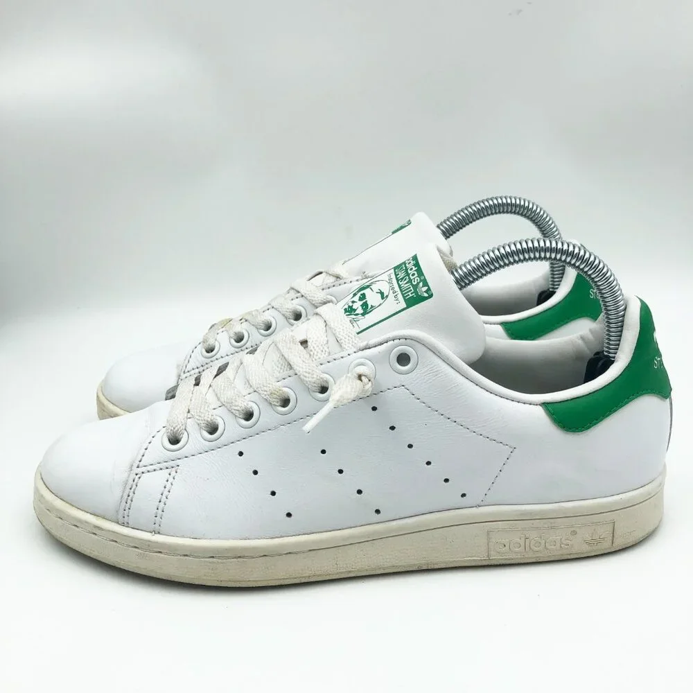 ADIDAS Shoes Womens 7.5 Stan Smith White Green Low Top Sneakers Court Trainers
